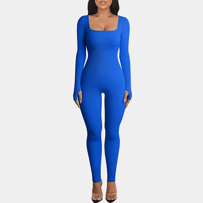 Long sleeve square neck jumpsuit