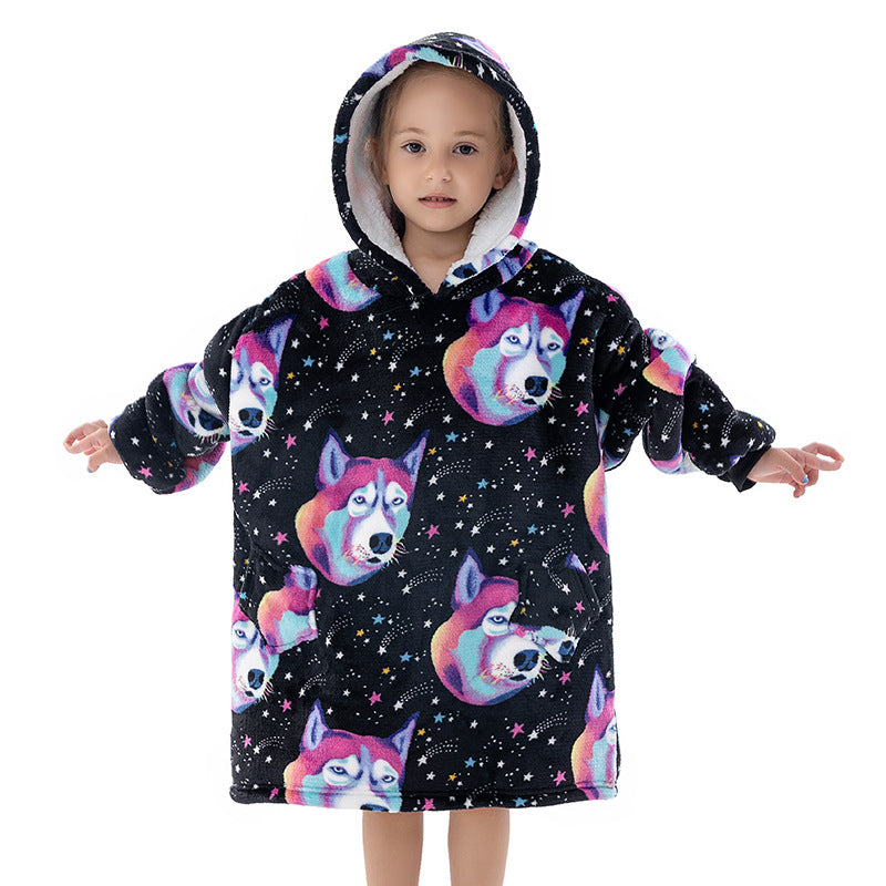 Cartoon baby flannel nightgown