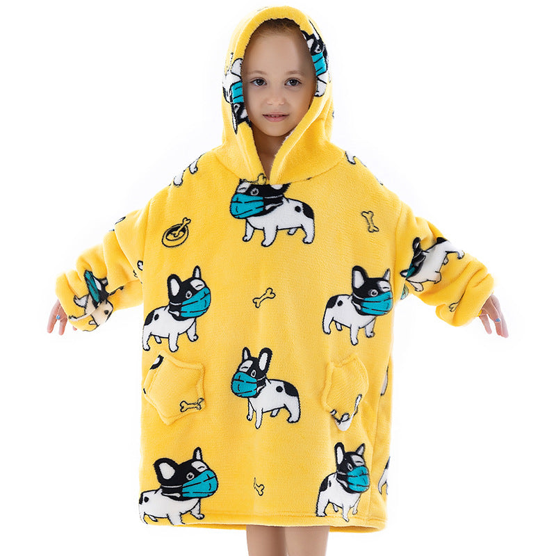 Cartoon baby flannel nightgown