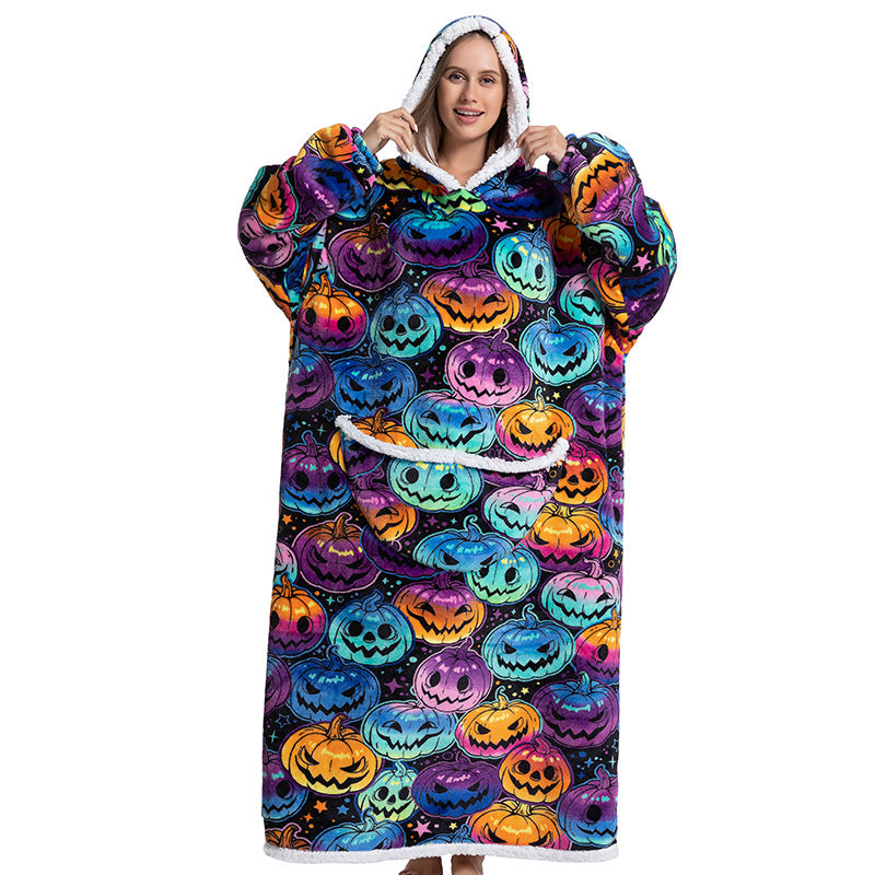 Cartoon hooded flannel nightgown