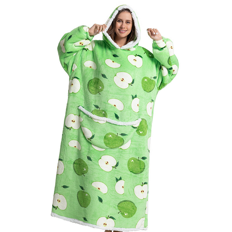 Cartoon hooded flannel nightgown